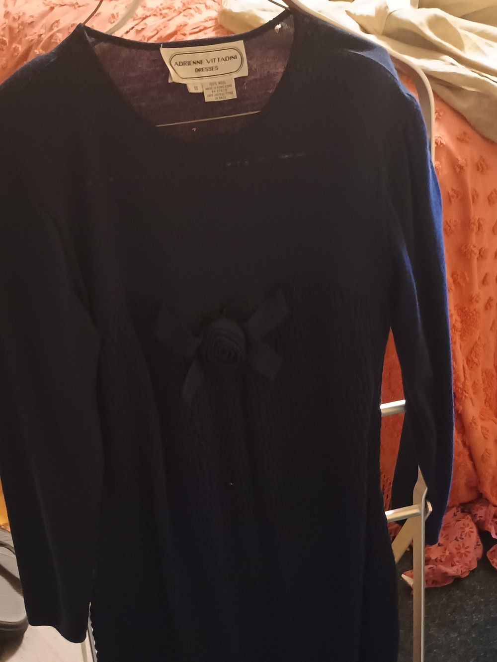 Adrienne Vittadini Navy Long-Sleeve Sweater Dress